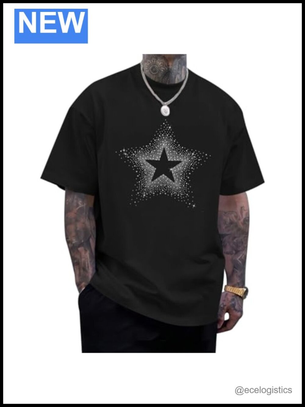 Rhinestone Star Shirt Y2k Oversized Graphic Tee Streetwear Grunge Aesthetic T